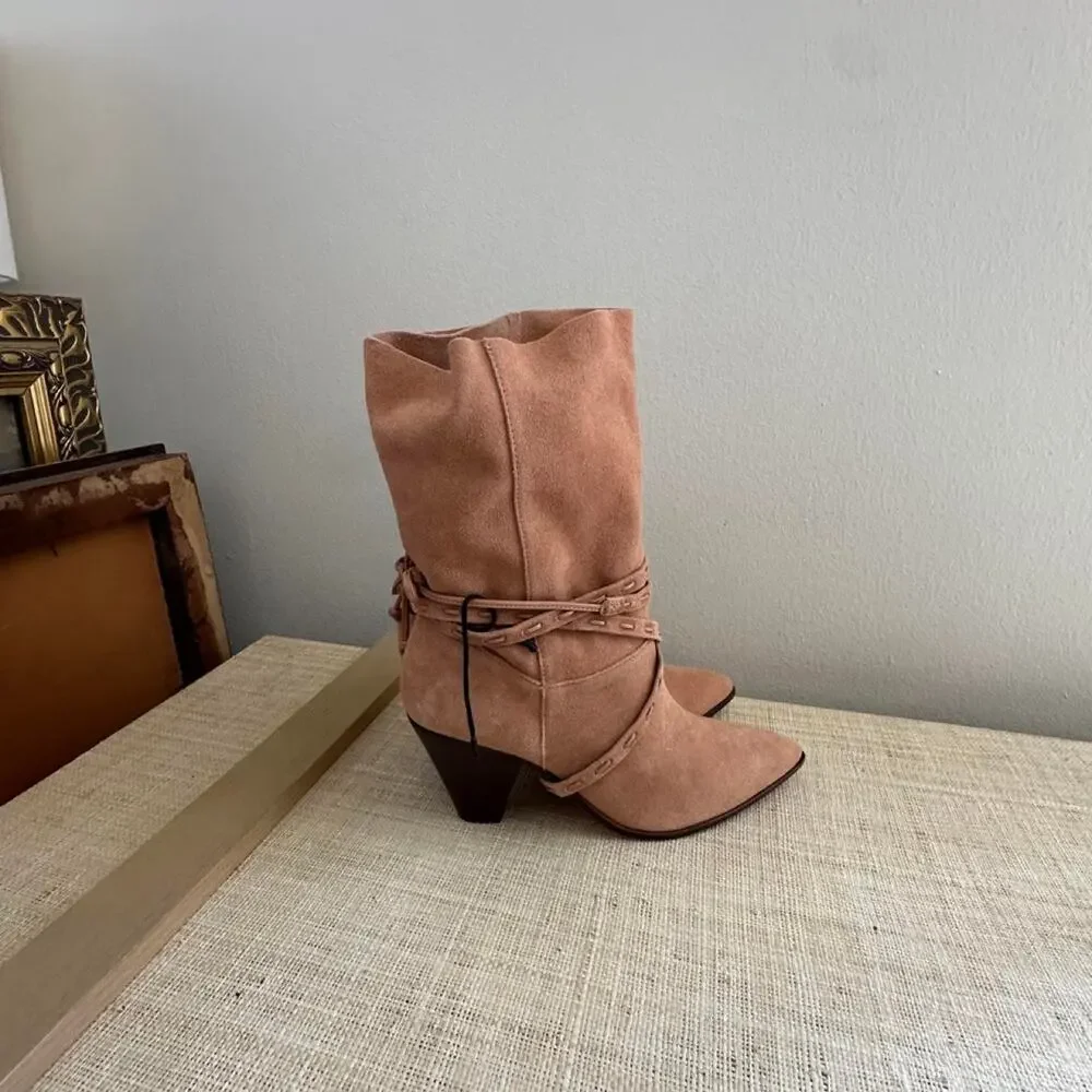 Schutz tan suede ankle boots